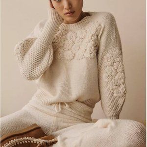 Anthropologie Textured Floral Sweater
